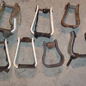 Source Unknown Vintage Horse Stirrups Set - White and Brown